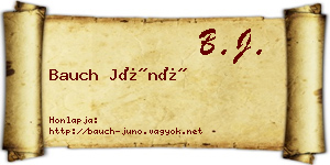Bauch Júnó névjegykártya